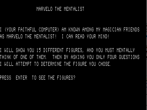 Game cover: Marvelo the Mentalist
