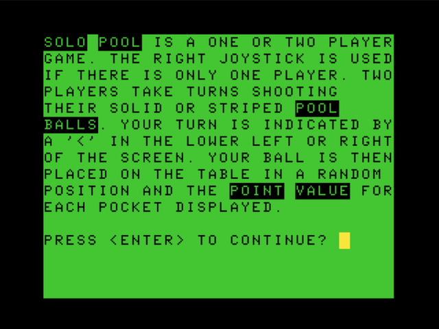 Game cover: Solo Pool
