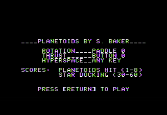 Game cover: Planetoids