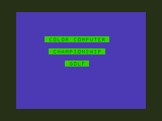 Game cover: Color Computer Championship Golf