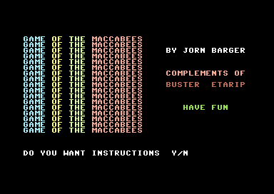 Game cover: Game of the Maccabees