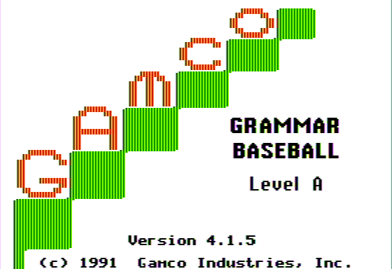 Game cover: Grammar Baseball