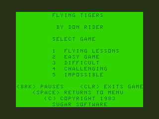 Game cover: Flying Tigers