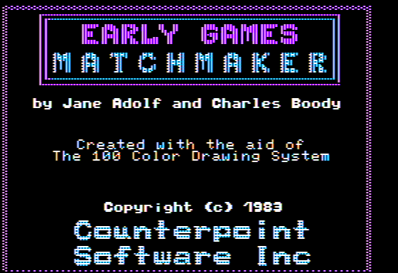 Game cover: Early Games: Matchmaker