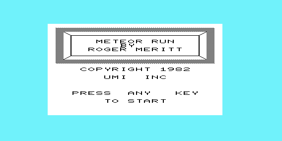 Game cover: Meteor Run