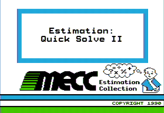 Game cover: Estimation: Quick Solve II