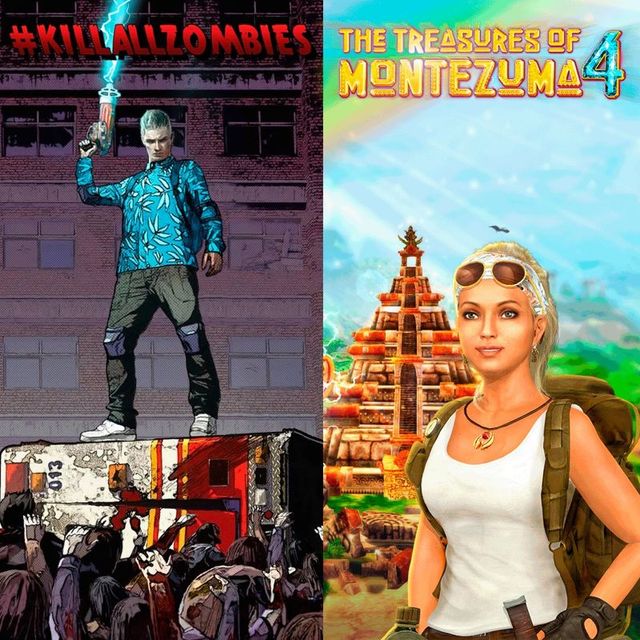 Game cover: Kill All Zombies + The Treasures of Montezuma 4