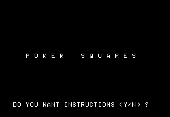 Game cover: Poker Squares