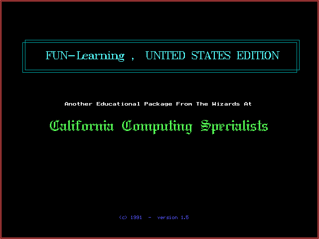 Game cover: Fun-Learning: United States Edition