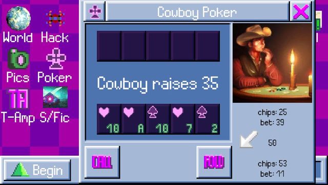 Game cover: Radiantflux: Hyperfractal 4.0 - Cowboy Poker