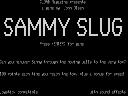 Game cover: Sammy Slug