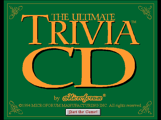 Game cover: The Ultimate Trivia CD