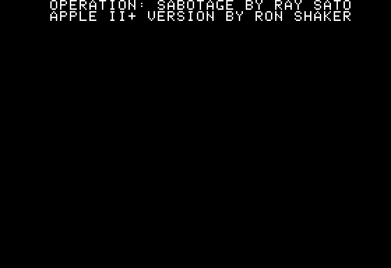 Game cover: Operation: Sabotage