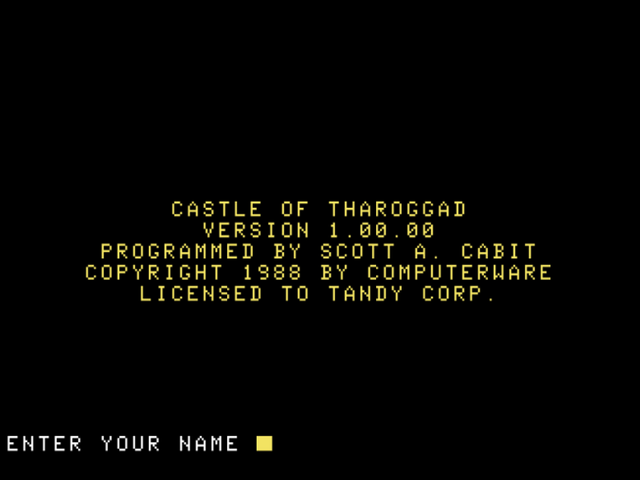 Game cover: Castle of Tharoggad