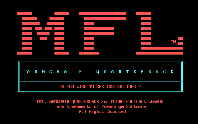 Game cover: Armchair Quarterback