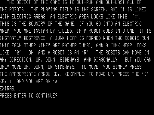 Game cover: Escape from the Robots