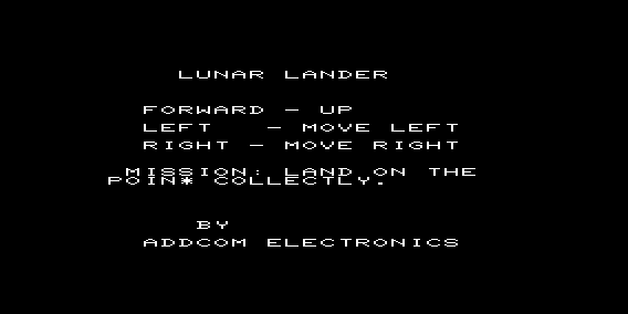 Game cover: Lunar Lander