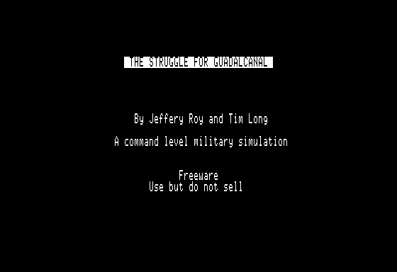 Game cover: The Struggle for Guadalcanal