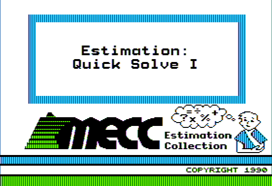 Game cover: Estimation: Quick Solve I