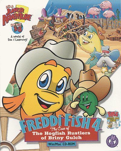 Game cover: Freddi Fish 4: The Case of the Hogfish Rustlers of Briny Gulch