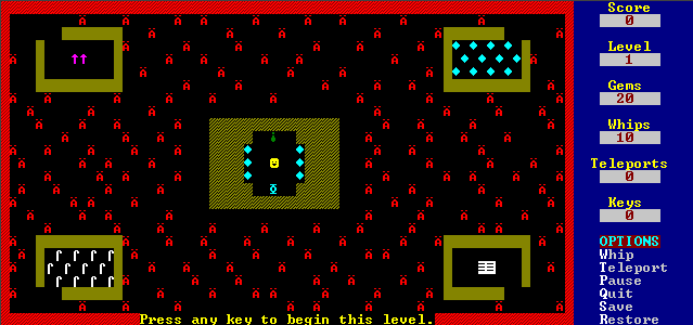 Game cover: Dungeons of Kroz