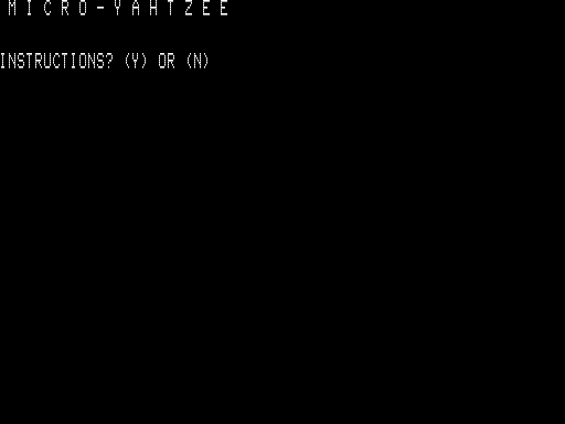 Game cover: Micro-Yahtzee