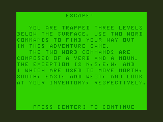 Game cover: Escape!