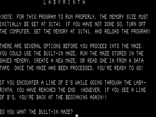 Game cover: Labyrinth