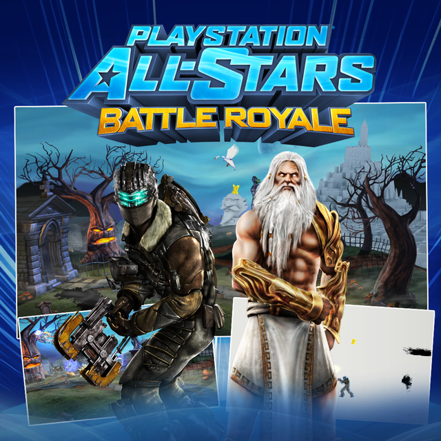 Game cover: PlayStation All-Stars Battle Royale: Isaac Clarke, Zeus and Graveyard Pack
