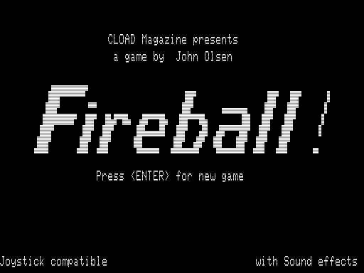Game cover: Fireball!