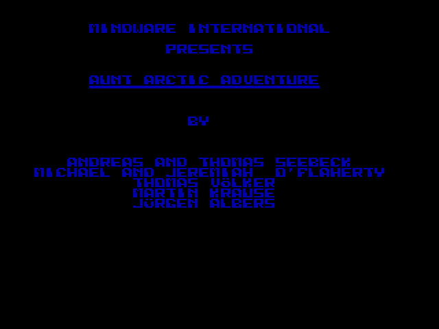 Game cover: Aunt Arctic Adventure