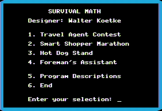 Game cover: Survival Math