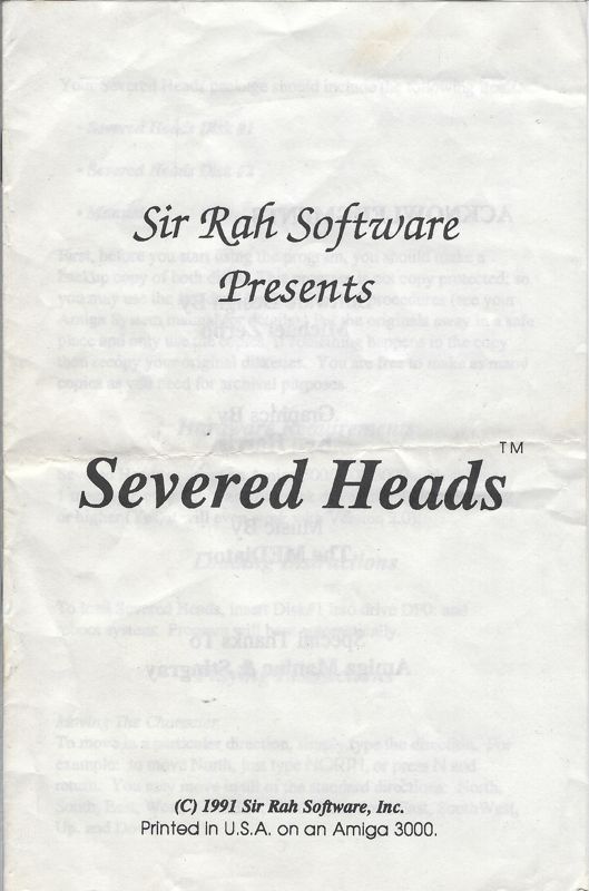 Game cover: Severed Heads