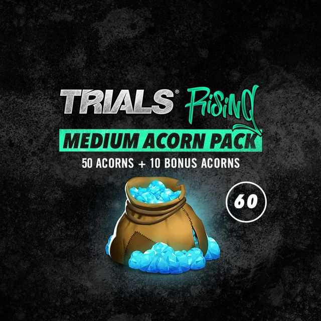 Game cover: Trials Rising: Medium Acorn Pack - 50 Acorns + 10 Bonus Acorns