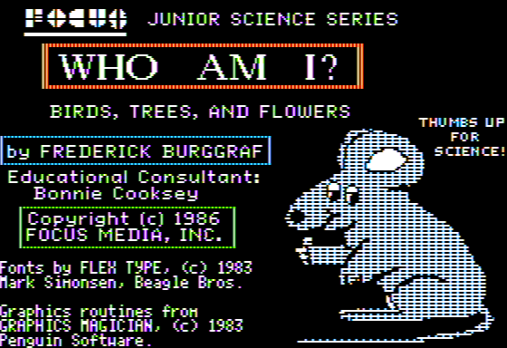 Game cover: Who am I?: Birds, Trees, and Flowers