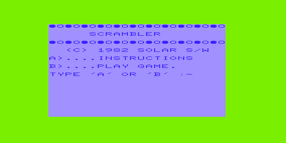 Game cover: Scrambler