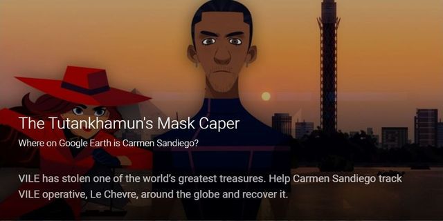 Game cover: Where On Google Earth Is Carmen Sandiego?: The Tutankhamun's Mask Caper