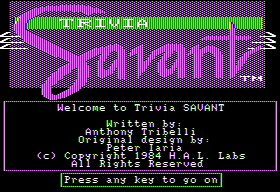 Game cover: Trivia Savant
