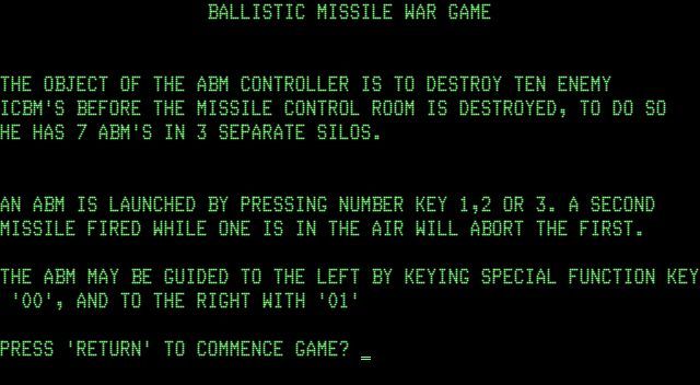 Game cover: Ballistic Missile War Game