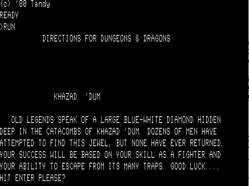 Game cover: Dungeons & Dragons