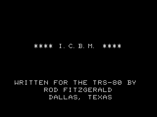 Game cover: ICBM