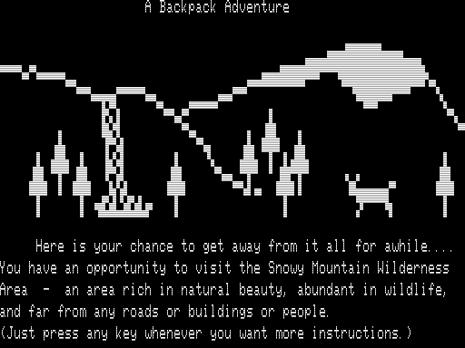 Game cover: A Backpacking Adventure