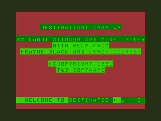 Game cover: Destination: Unknown