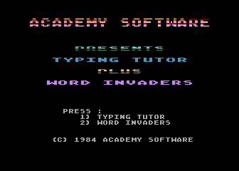 Game cover: Typing Tutor plus Word Invaders