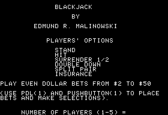 Game cover: Blackjack