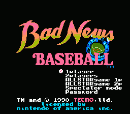 Game cover: Bad News Baseball