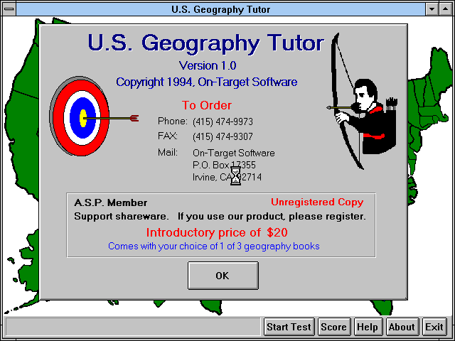 Game cover: U.S. Geography Tutor