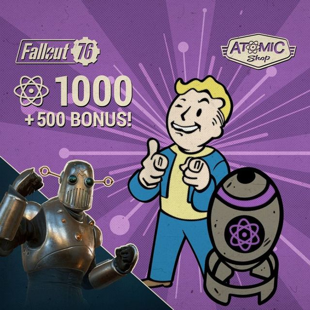 Game cover: Fallout 76: 1000 (+500 Bonus!) Atoms - Limited-Time Gamescom Bundle