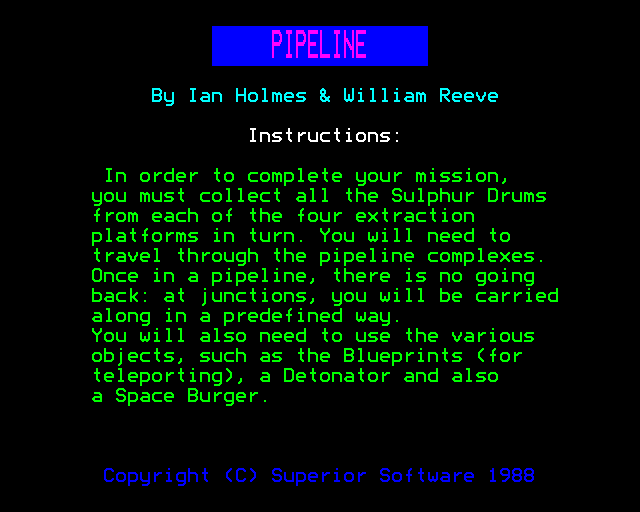 Game cover: Pipeline