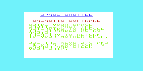 Game cover: Space Shuttle